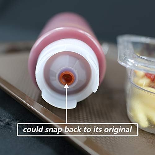 Jiwins 4PCS 12oz Food-Grade Condiment Squeeze Bottles