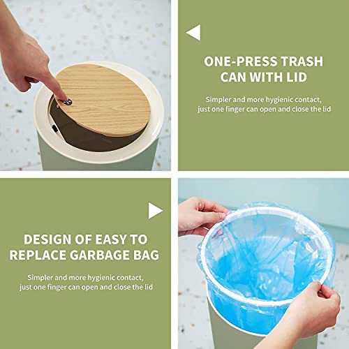 Small Trash Can with Lid for Bathroom Kitchen Office