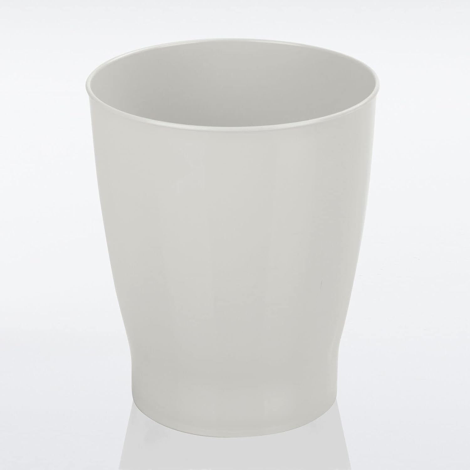 mDesign Round Plastic Wastebasket - 125 Gallon Light Gray