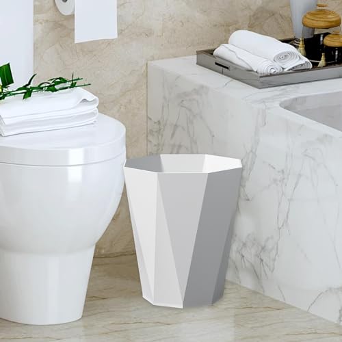 Compact Plastic Trash Can with Press Ring for Small Spaces