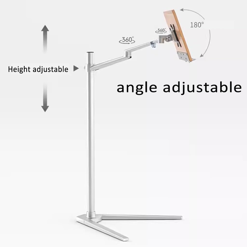 Adjustable Book Stand for Reading and Cooking Silver 53x90cm