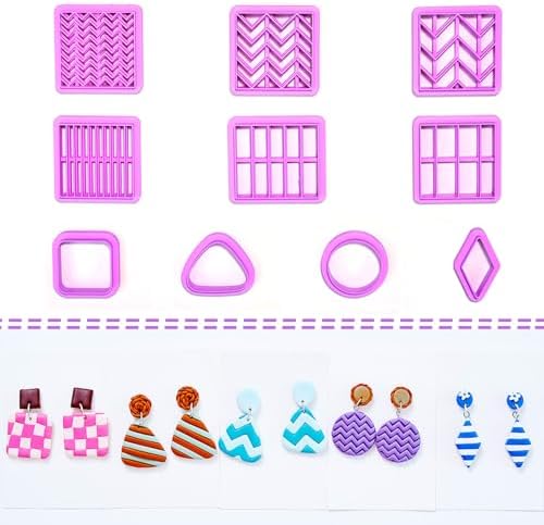 BESEK 10 Pcs Square Polymer Clay Cutters for Jewelry