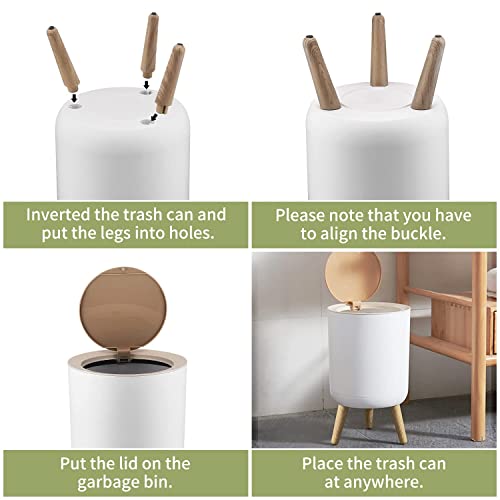 Cute Decorative Trash Can with Lid for Home Office