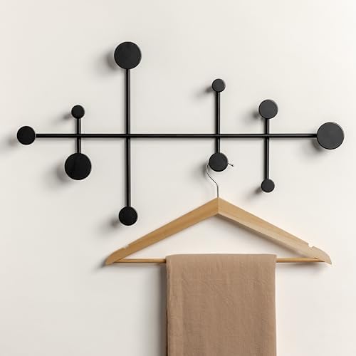 Sval Wall Wardrobe Modern Black Metal Coat Hook Set