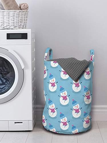 Ambesonne Winter Laundry Bag with Snowman Design