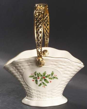 Lenox Holiday 9 Oval Bread Basket Fine China Dinnerware 1