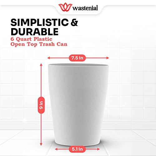 Wastenial 2pcs Matte White 1-Gallon Trash Can