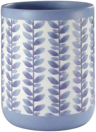 Avanti Linens Wastebasket with Resin Accessories Blue