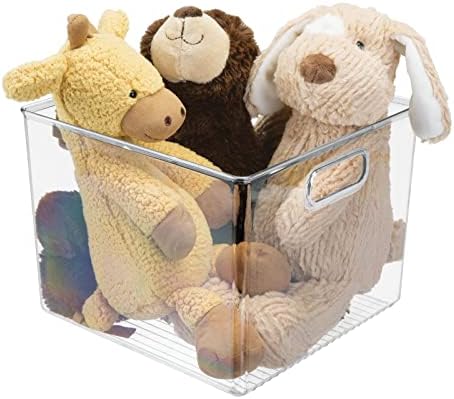 mDesign Clear Plastic Storage Bins with Handles 8 Pack 1
