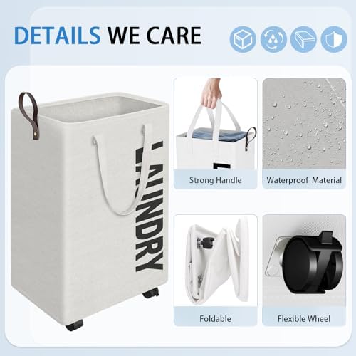 HomeHacks 75L Rolling Laundry Basket with Wheels 1