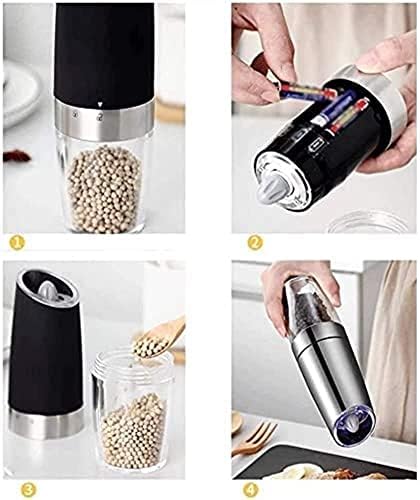 Elegant Salt Pepper Grinder Set with LED Light
