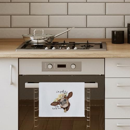 CIOJUNE Farmhouse Cow Kitchen Towel - 16x24