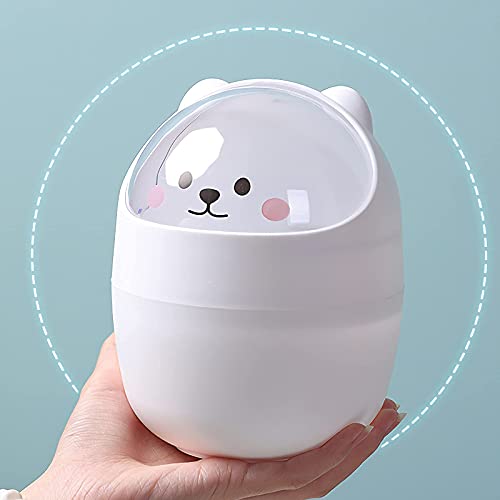 Cute Bear Trash Can with Large Capacity and Swing Lid