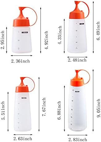 Condiment Squeeze Bottles Set 4 Pack Clear Plastic 1