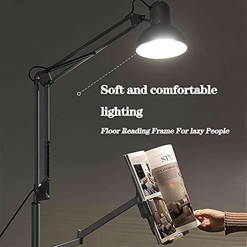 Adjustable Floor Bookstand with Lamp - 360 Rotating