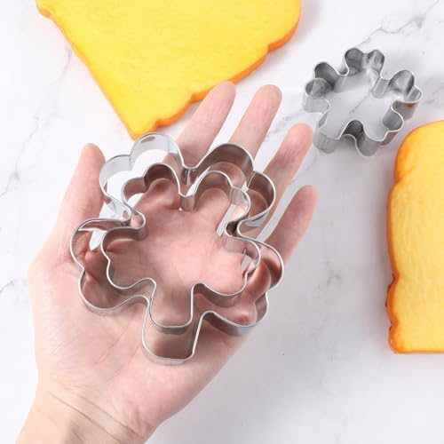 3 Pack Clover Cookie Cutter Set 4 Leaf Clover Metal Baking Tools