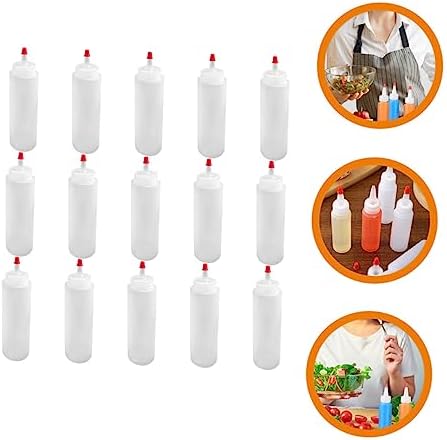 DECHOUS 15pcs Mini Condiment Squeeze Bottles 2oz