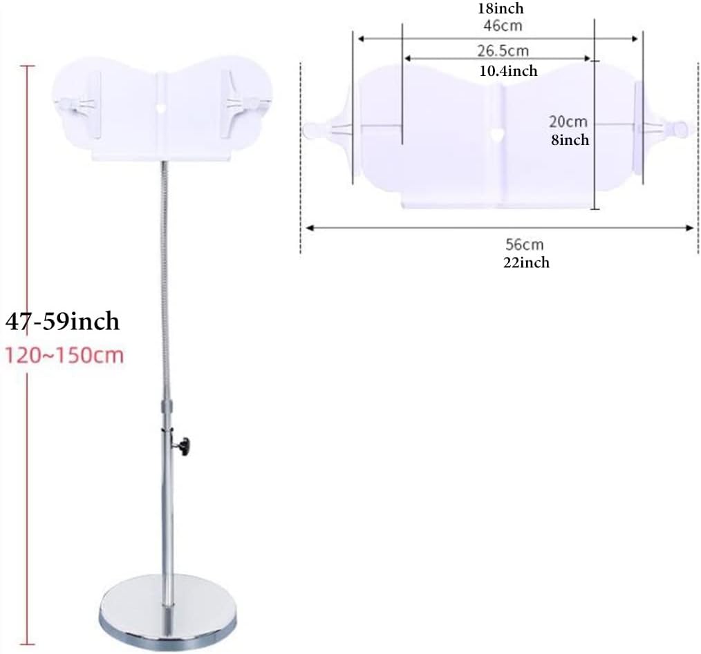 Adjustable Height Book Stand for Kitchen Office and Bed Use