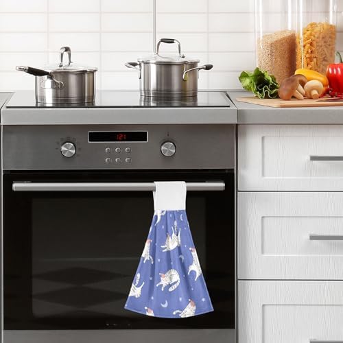 OTVEE Sleeping Cats Pattern Dish Towels 2 Pieces