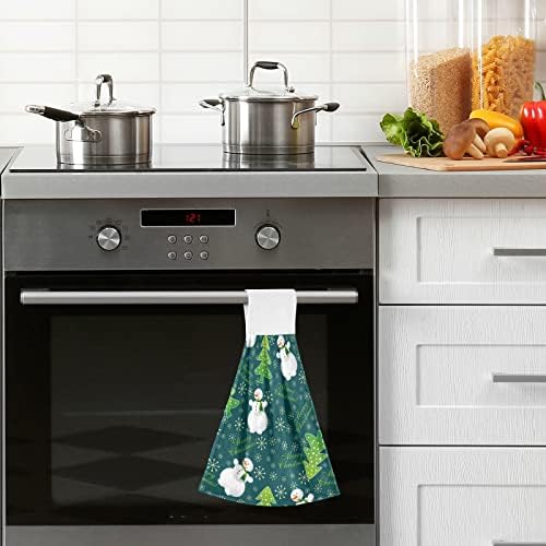 Vnurnrn Christmas Tree Snowman Dish Towels Set 2 Pcs