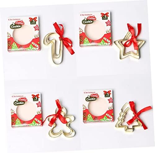 KICHOUSE 3pcs Stainless Steel Cookie Cutters Christmas Set
