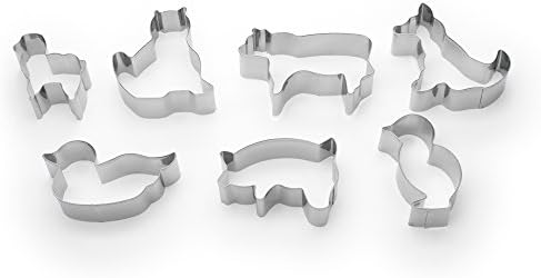 Fox Run Set Cookie Cutters 7-Piece Farm Animals Silver 1