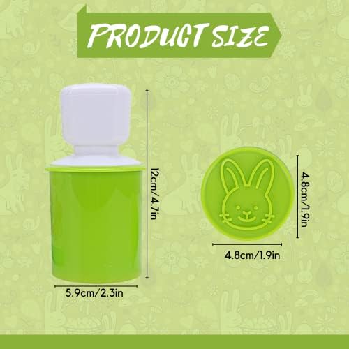 KAISHANE Easter Cookie Stamps 6Pcs Set with Round Cutter and Press