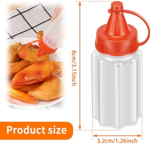 16pcs Colorful Condiment Squeeze Bottles with Lids