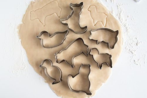 Fox Run Set Cookie Cutters 7-Piece Farm Animals Silver 1