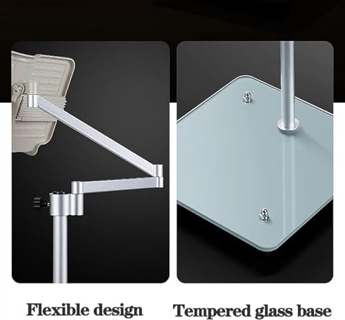 Adjustable Floor Stand for Tablet Laptop and Cookbooks