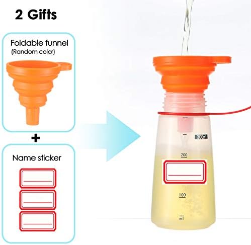 Ondiomn 300ml Clear Squeeze Bottles for Condiments and Baking