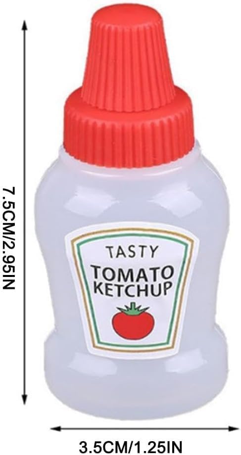 Sluswallow 4Pcs Mini Ketchup Bottles for Bento Box