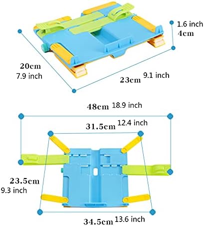 Yuidaaavzz Foldable Book Stand for Kitchen and Office Blue
