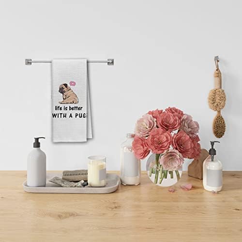 Dibor Funny Pug Dog Dish Towel Set