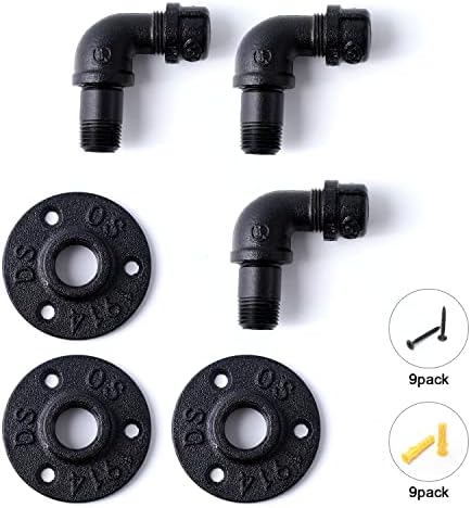Home TZH Industrial Black Towel Hooks 3 Pack