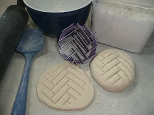 YNGLLC Herringbone Concha Cutter Bread Stamp Purple