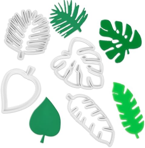 Telooco 4Pcs Hawaiian Leaf Cookie Cutters Set