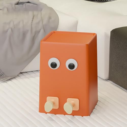 leasote Cartoon Trash Bin for Kids Bathroom Kitchen Office Orange L