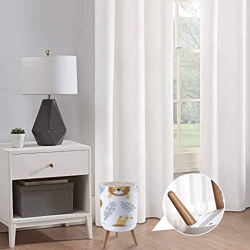 Cute Lion Trash Can with Lid for Home