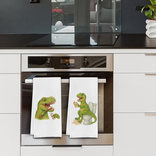 Funny Dinosaur Hand Towels for Kids 16x24 Inch