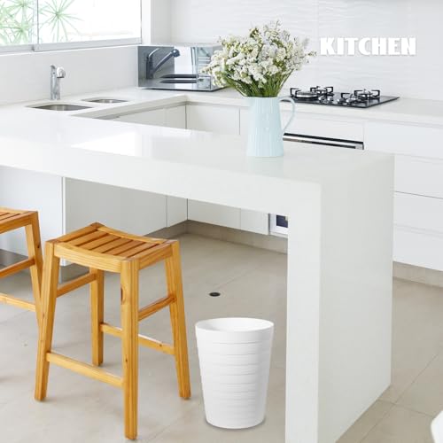 UUJOLY Small Trash Can Wastebasket White 1