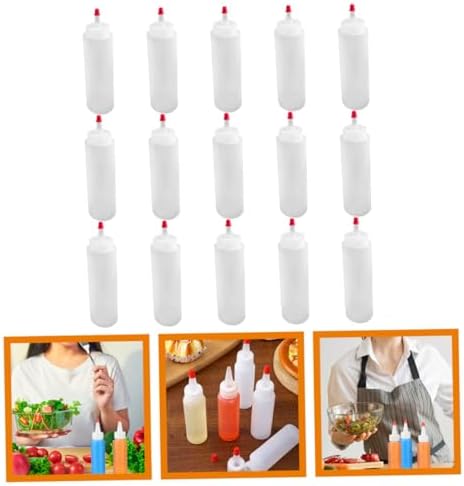 Unomor 15PCS 2oz Squeeze Bottles Condiment Dispensers