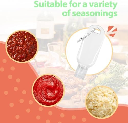 3Pcs Portable Hot Sauce Keychain Bottles - Travel Size Refillable