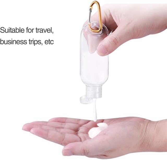 3Pcs Transparent Hot Sauce Keychain Bottles - 2oz50ml Refillable Travel Size