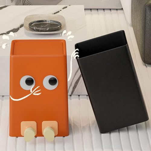 leasote Cartoon Trash Bin for Kids Bathroom Kitchen Office Orange L
