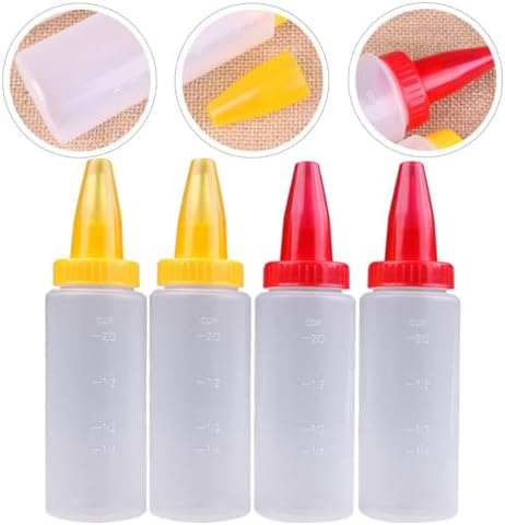 Luxshiny 4PCS Transparent Squeeze Bottles with Scale