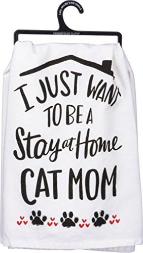 Primitives by Kathy Kitchen Towel Set of 2 Cat Mom Kids Have Paws