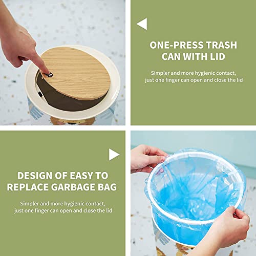 Cute Lion Trash Can with Lid for Home