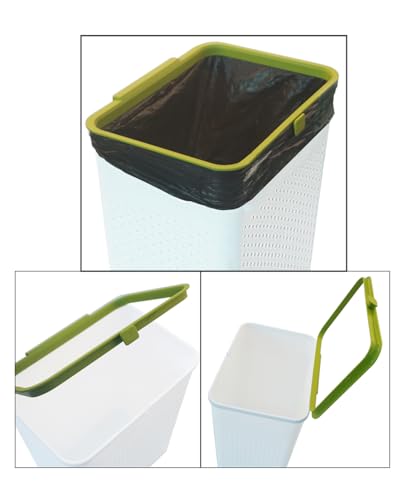 Feisco 3 Gallon White Wastebasket for Bathroom Kitchen