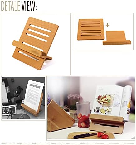 Adjustable Height Book Stand with Angle and Tablet Holder